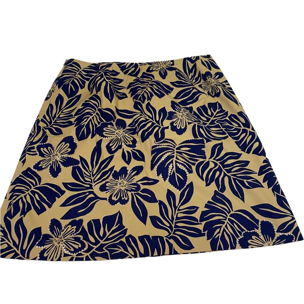 Talbots “stretch” skirt. Size 16. A-line. Beautiful floral print with sequins